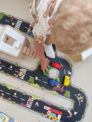WOOPIE GREEN Droga Puzzle dla Dzieci Autostrada Makieta 21 el. Certyfikat FSC