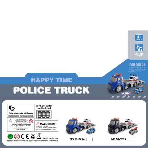 WOOPIE Niebieska Laweta Policyjna City Truck Efekty Dźwiękowe i Świetlne WOOPIE Niebieska Laweta Policyjna City Truck Efekty Dźwiękowe i Świetlne