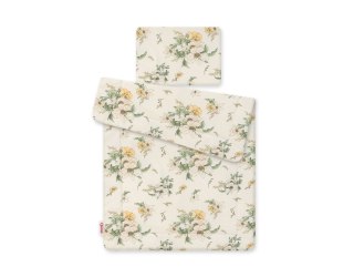Pościel dla niemowląt z wypełnieniem 75x100 cm – komplet 2-częściowy do łóżeczka - Clematis on beige