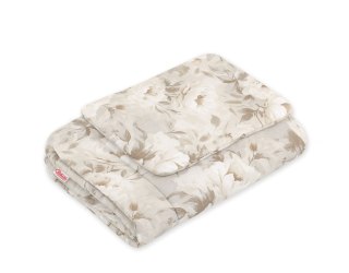 Pościel dla niemowląt 2-częściowa 75x100 cm z wypełnieniem – 100% bawełna, hipoalergiczna - Peonies beige