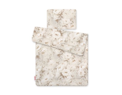 Pościel dla niemowląt 2-częściowa 75x100 cm z wypełnieniem – 100% bawełna, hipoalergiczna - Peonies beige Pościel dla niemowląt 2-częściowa 75x100 cm z wypełnieniem – 100% bawełna, hipoalergiczna - Peonies beige