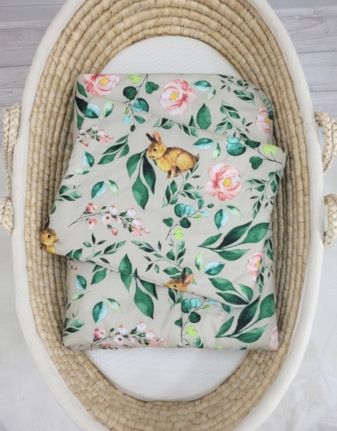 Pościel dla niemowląt z wypełnieniem 75x100 cm – komplet 2-częściowy do łóżeczka - Rabbit with flowers