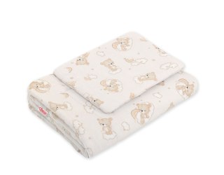 Pościel dla niemowląt 2-częściowa 75x100 cm z wypełnieniem – 100% bawełna, hipoalergiczna - Rainbow beige bear