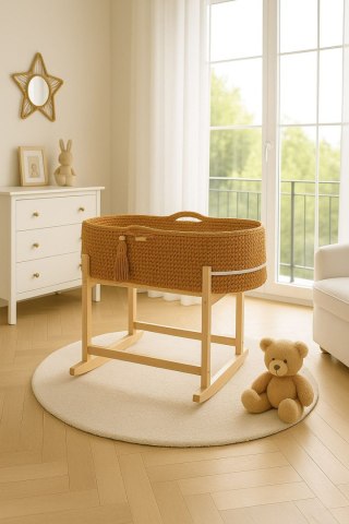 Kosz Mojżesza BOHO Handmade z kołyską - caramel