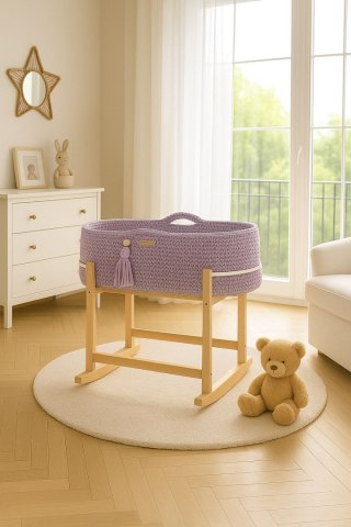 Kosz Mojżesza BOHO Handmade z kołyską - lila