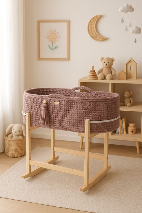 Kosz Mojżesza BOHO Handmade z kołyską - mauve Kosz Mojżesza BOHO Handmade z kołyską - mauve