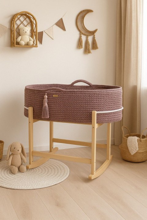 Kosz Mojżesza BOHO Handmade z kołyską - mauve Kosz Mojżesza BOHO Handmade z kołyską - mauve