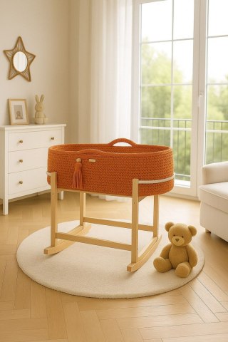 Kosz Mojżesza BOHO Handmade z kołyską - terracotta