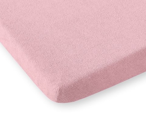 Prześcieradło frotte z gumką 120x60 cm do łóżeczka dziecięcego - brudny róż