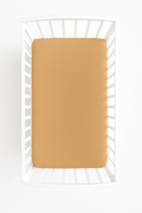 Prześcieradło frotte z gumką 120x60 cm do łóżeczka dziecięcego - jasno brązowe Prześcieradło frotte z gumką 120x60 cm do łóżeczka dziecięcego - jasno brązowe