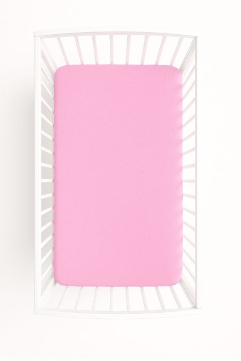 Prześcieradło frotte z gumką 120x60 cm do łóżeczka dziecięcego - różowe Prześcieradło frotte z gumką 120x60 cm do łóżeczka dziecięcego - różowe