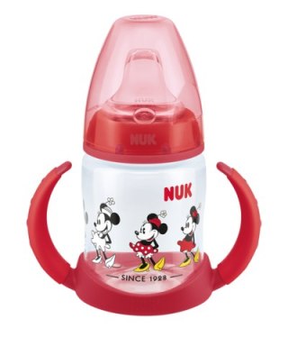 NUK 215261 Butelka z uchwytami FC 150ml MYSZKA MIKI czerwona smoczek silikonowy