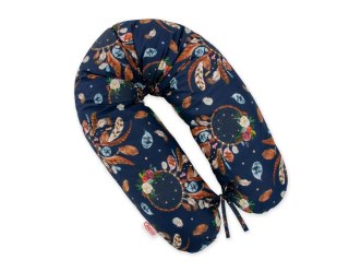 Bawełniana poszewka do poduszki ciążowej Longer - Łapacze snów na granacie