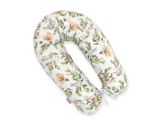 Bawełniana poszewka do poduszki ciążowej Longer - Woodland green