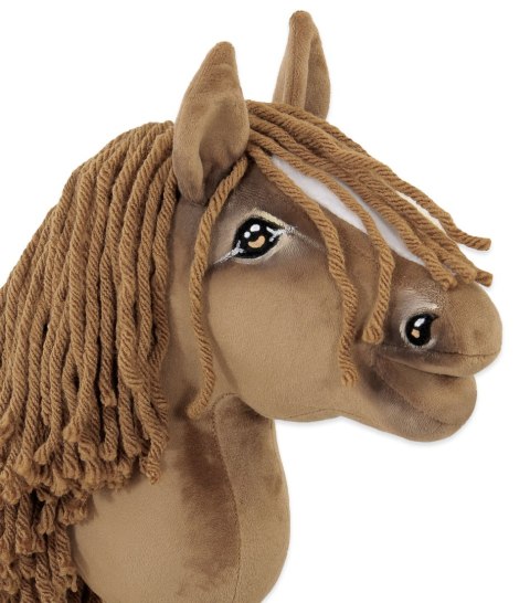 Hobby Horse – Jasny kasztan Koń na Kiju z Grzywą A5 Ręcznie Szyty Premium