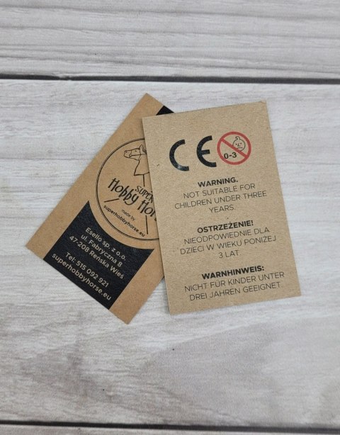 Hobby Horse – Jasny kasztan Koń na Kiju z Grzywą A5 Ręcznie Szyty Premium