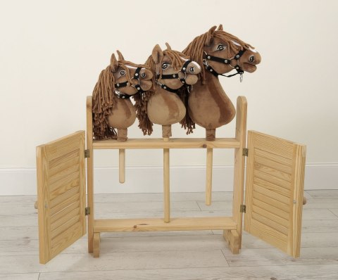 Hobby Horse – Jasny kasztan Koń na Kiju z Grzywą A5 Ręcznie Szyty Premium