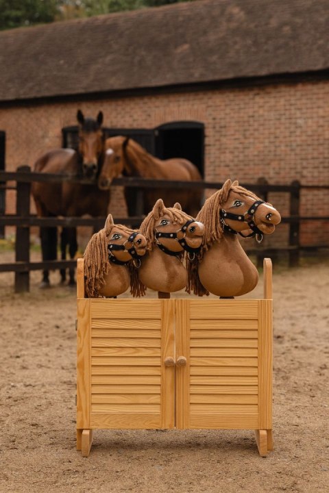 Hobby Horse – Jasny kasztan Koń na Kiju z Grzywą A5 Ręcznie Szyty Premium