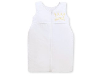 Śpiworek niemowlęcy bawełniany TOG 2.5 biały 6–12 miesięcy | Całoroczny, ocieplany, do łóżeczka i wózka – Little Princess