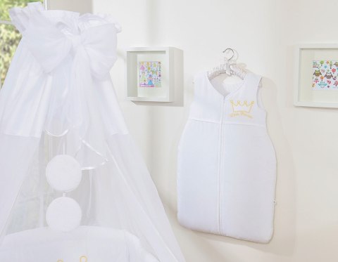 Śpiworek niemowlęcy bawełniany TOG 2.5 biały 6–12 miesięcy | Całoroczny, ocieplany, do łóżeczka i wózka – Little Princess
