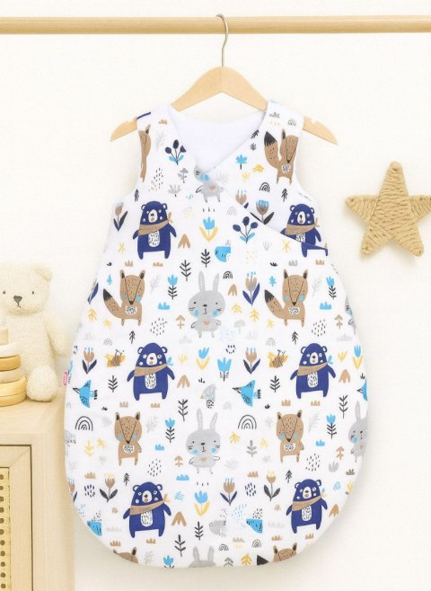 Śpiworek niemowlęcy ocieplany 75 cm – całoroczny, bawełniany, TOG 2,5 - misie granatowe