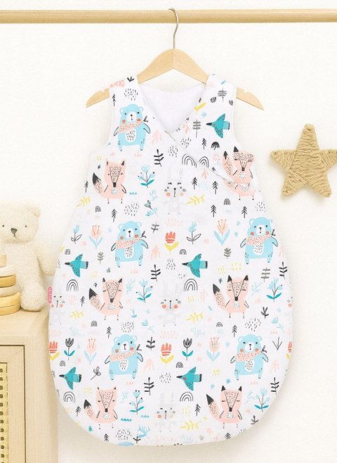 Śpiworek niemowlęcy ocieplany 75 cm – całoroczny, bawełniany, TOG 2,5 - misie niebieskie