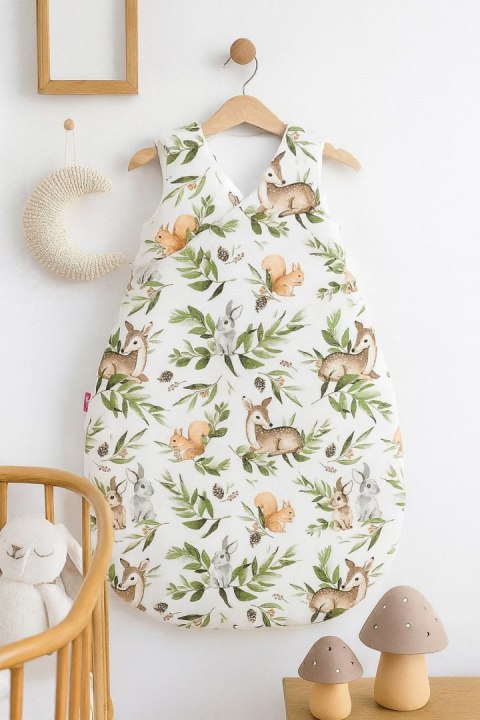 Śpiworek niemowlęcy ocieplany 75 cm – całoroczny, bawełniany, TOG 2,5 - woodland green