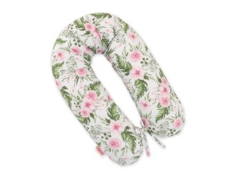 Bawełniana poszewka do poduszki ciążowej Longer - Peonie różowe