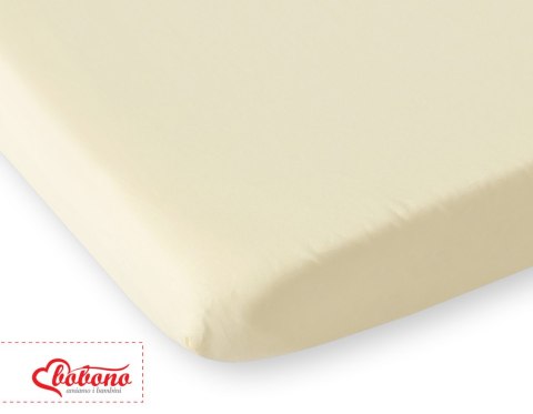 Bawełniane prześcieradło z gumką 120x60 cm do łóżeczka dziecięcego kremowe