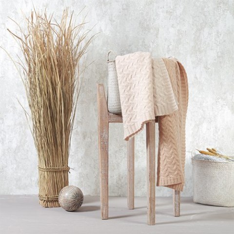 Wełniany kocyk niemowlęcy Merino - 75x100 cm, jasny beżowy