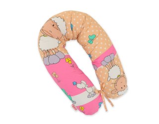 Bawełniana poszewka do poduszki ciążowej Longer - Owieczki beżowe