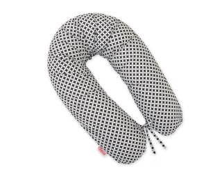 Bawełniana poszewka do poduszki ciążowej Longer - mini-rozeta czarna