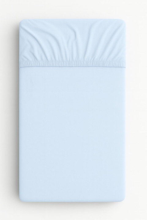 Prześcieradło bawełniane z gumką 120x60 cm do łóżeczka - niebieskie