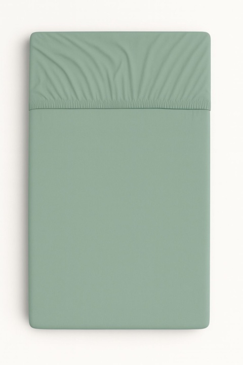 Prześcieradło bawełniane z gumką 120x60 cm do łóżeczka - szałwia