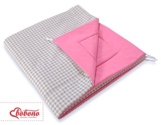 Dwustronna mata do namiotu TIPI - Kratka szara z różem