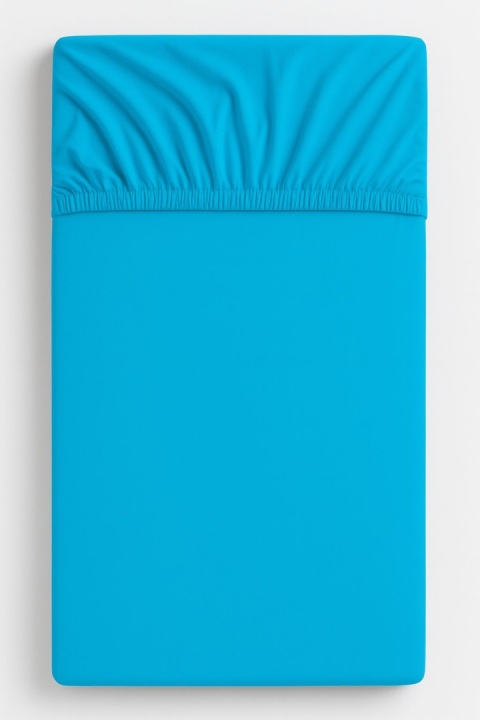 Prześcieradło bawełniane z gumką 120x60 cm do łóżeczka - turkusowe