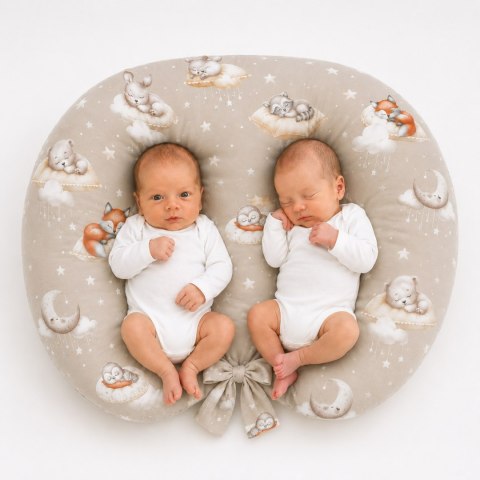 Poduszka do karmienia bliźniąt Twinkle Woodland ze zdejmowaną poszewką