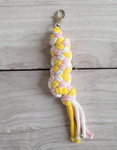 Uwiąz dla Hobby Horse ze sznurka - jasny róż/ żółty/ biały
