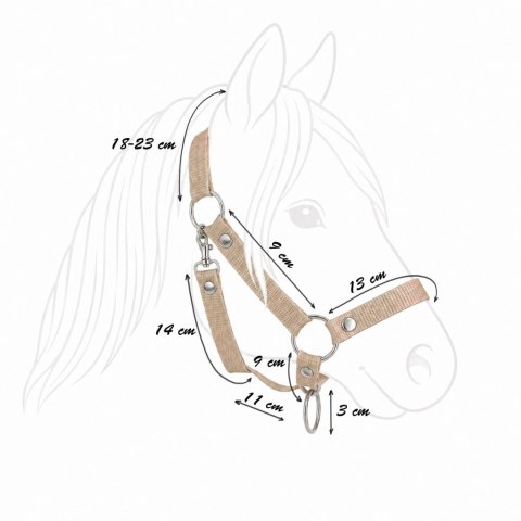 Kantar regulowany dla konia Hobby Horse A3 brązowy z czarnym futerkiem