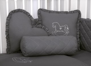 Elegancka poduszka dekoracyjna z aplikacją z cyrkonii - antracyt