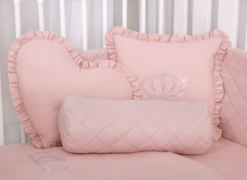 Elegancka poduszka dekoracyjna z aplikacją z cyrkonii - brudny róż