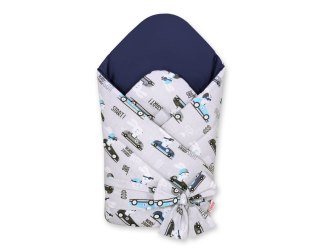 Usztywniany rożek dla niemowląt z wiązaniem - zające w w autkach szare