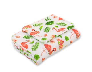 Pościel dla niemowląt 2-częściowa 75x100 cm z wypełnieniem – 100% bawełna, hipoalergiczna - flamingi koralowe